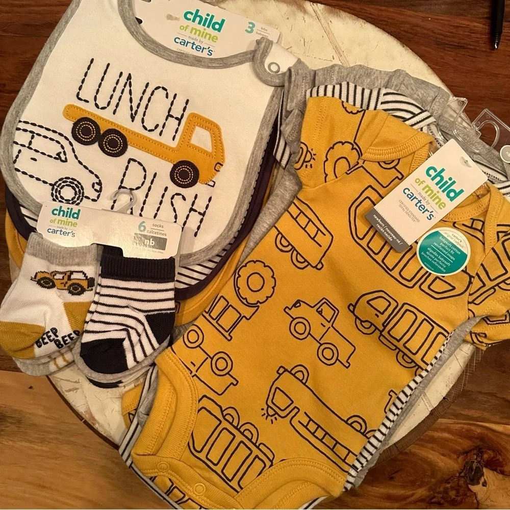 New Child of Mine Onesie, Bibs & Socks Set